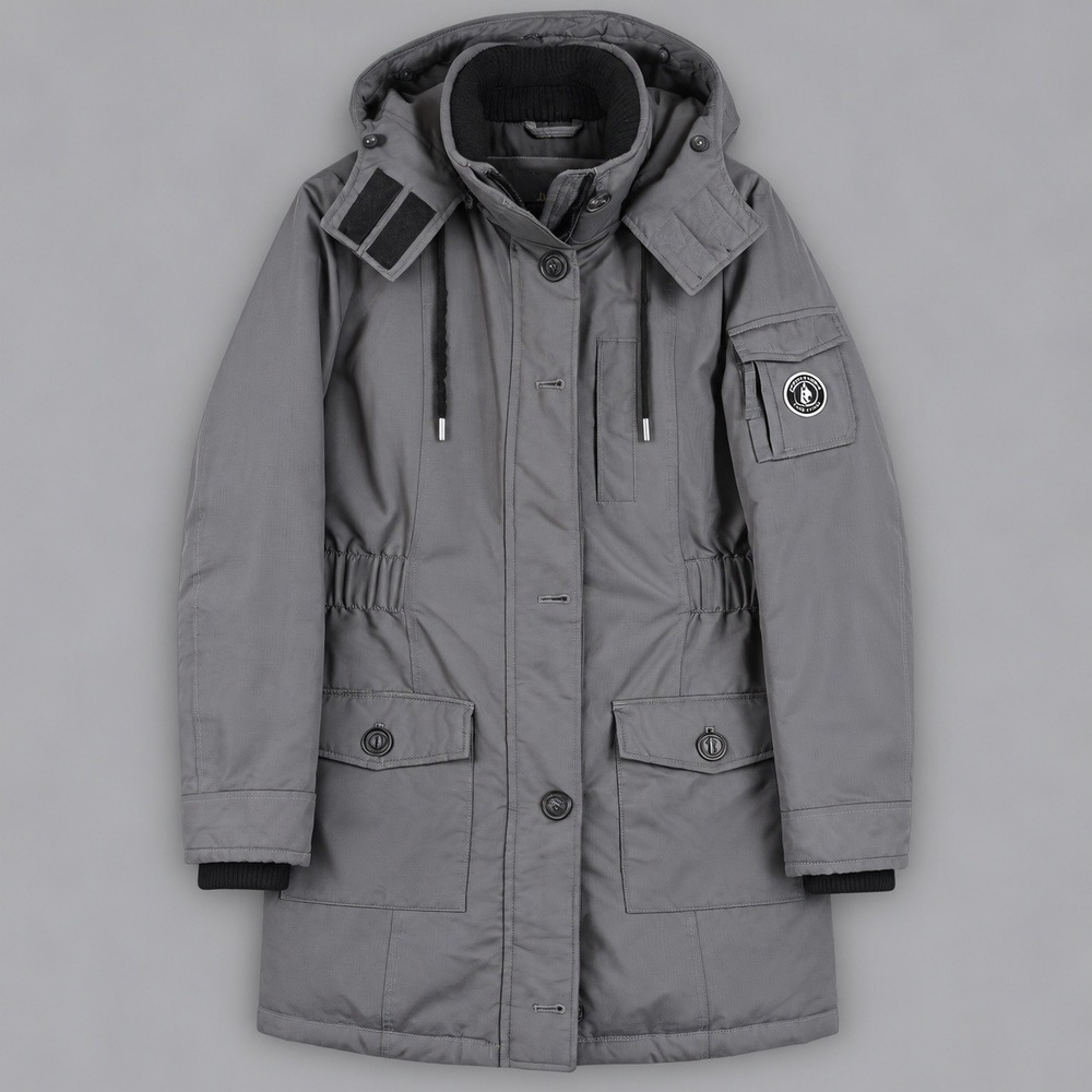 Abercrombie & Fitch Premium Arctic Parka Gray Hooded Winter Coat Small